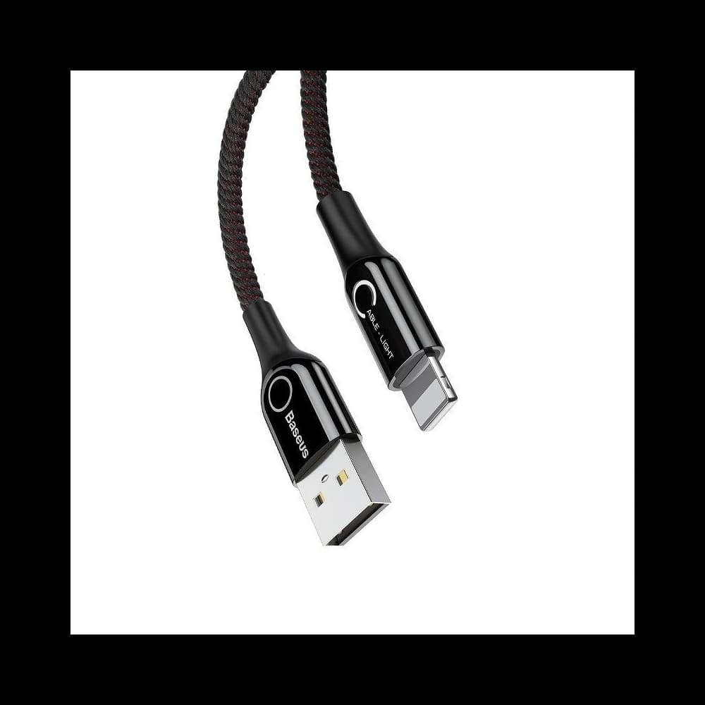 Kabel USB Lightning cu LED Baseus în formă de C 2.4A 1m (negru) - 4