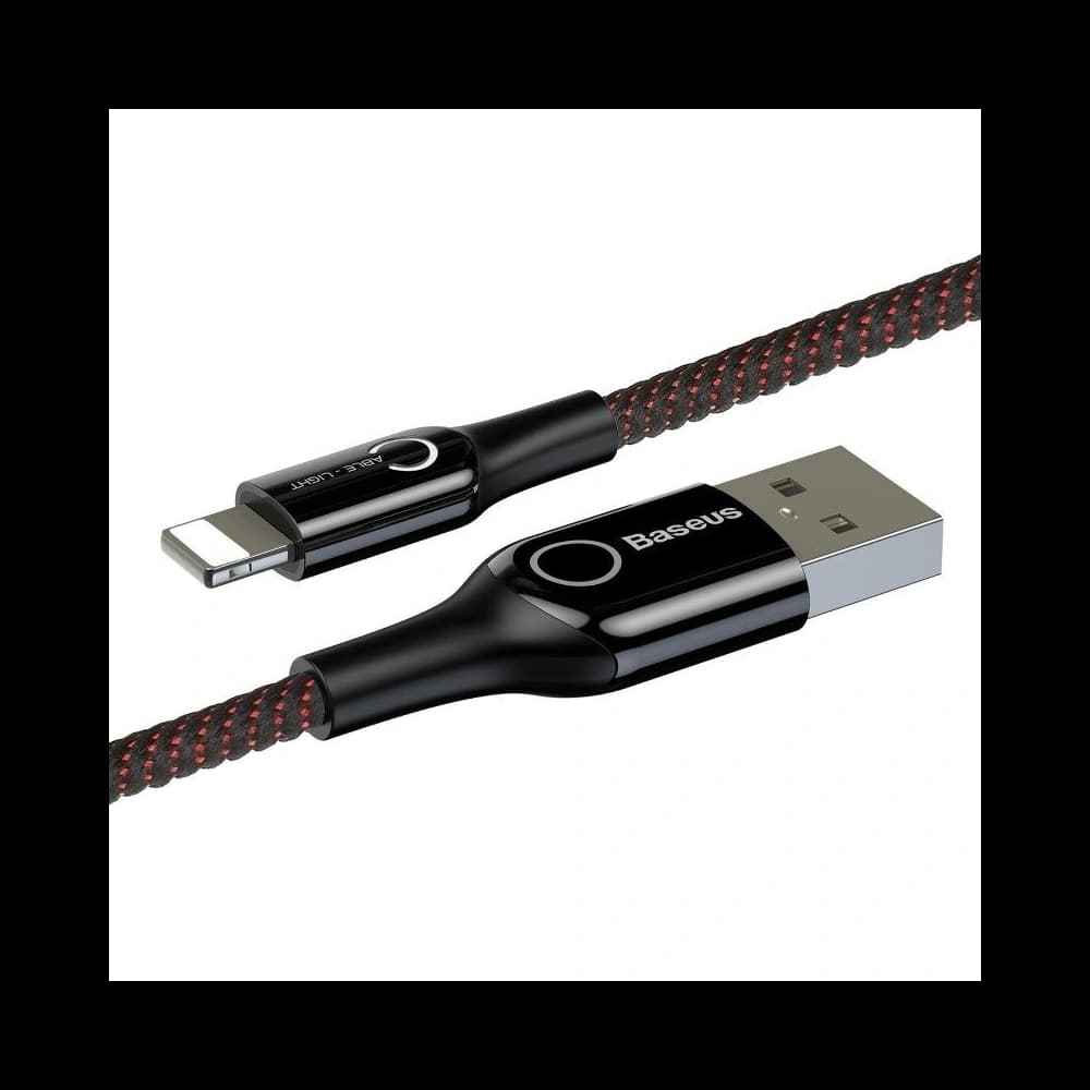 Kabel USB Lightning cu LED Baseus în formă de C 2.4A 1m (negru) - 5