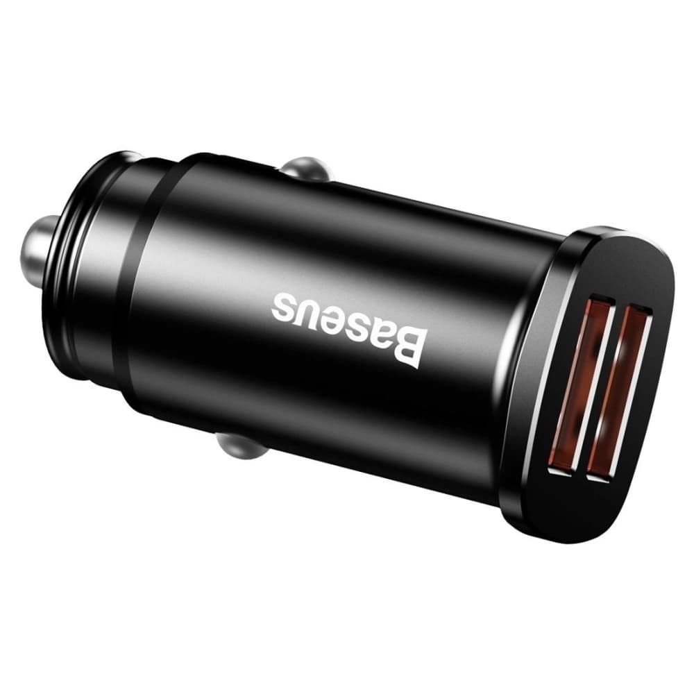 Car Charger Baseus Square 2xUSB QC3.0 5A 30W Black - 1
