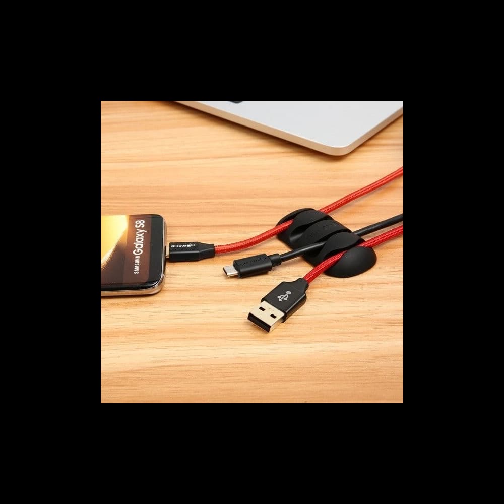 BlitzWolf Mini-Kabelbinder BW-PM2 (4 Schlitze) weiß / schwarz (4 Stück) - 3