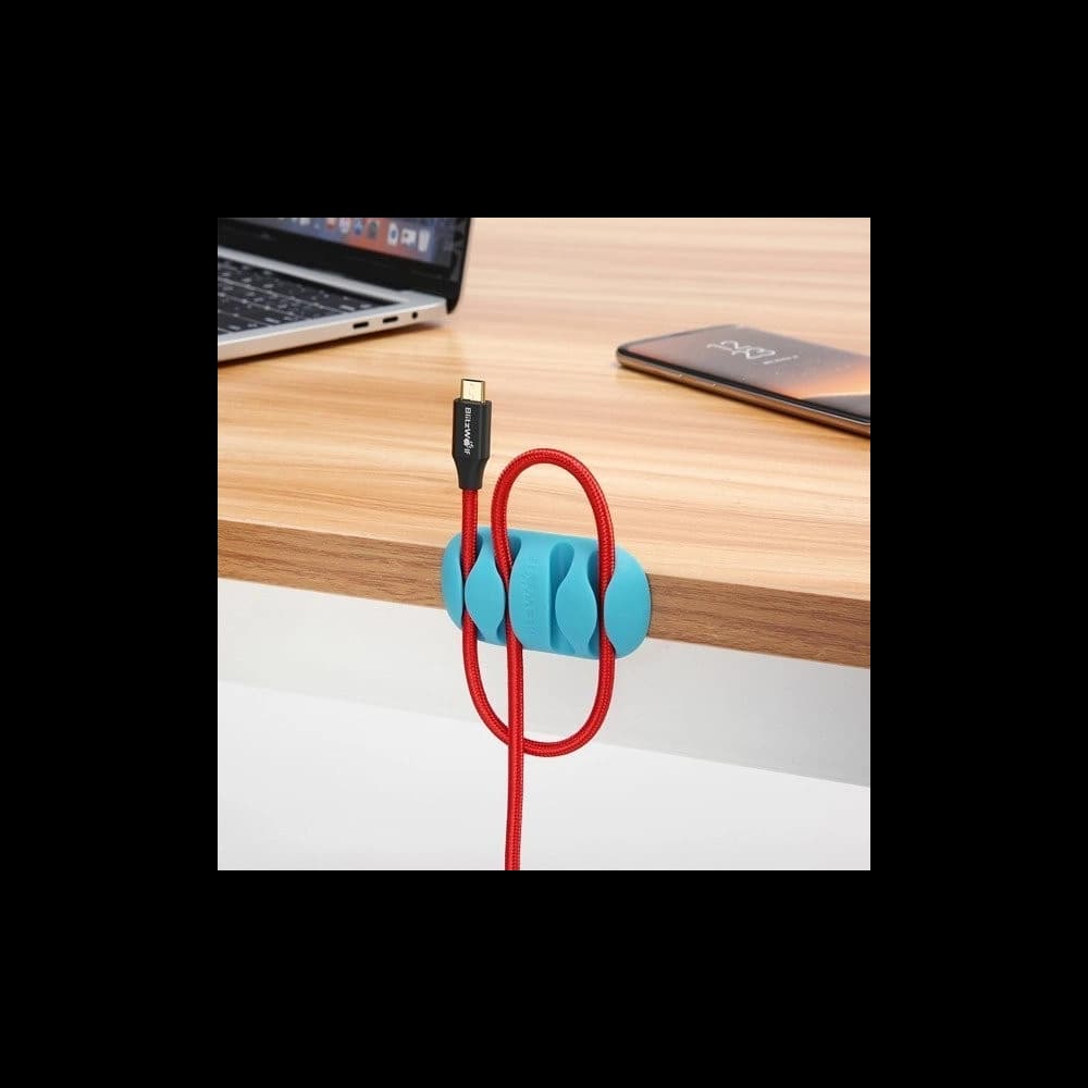 BlitzWolf Mini-Kabelbinder BW-PM2 (4 Schlitze) weiß / schwarz (4 Stück) - 5