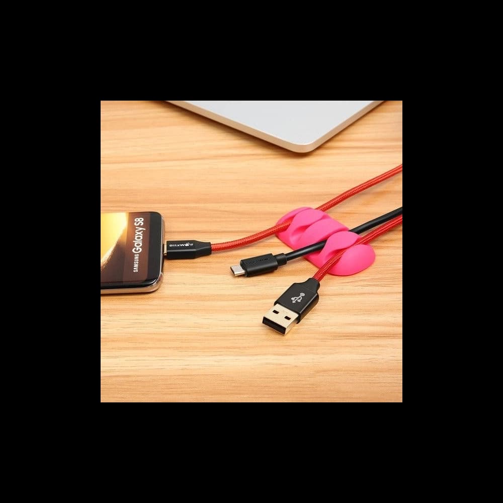 BlitzWolf Mini-Kabelbinder BW-PM2 (4 Schlitze) weiß / schwarz (4 Stück) - 7