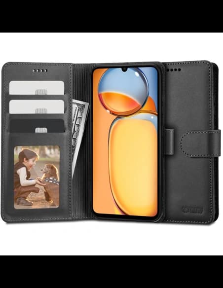 Etui Tech-Protect Wallet Xiaomi Redmi 13C / POCO C65 Fekete