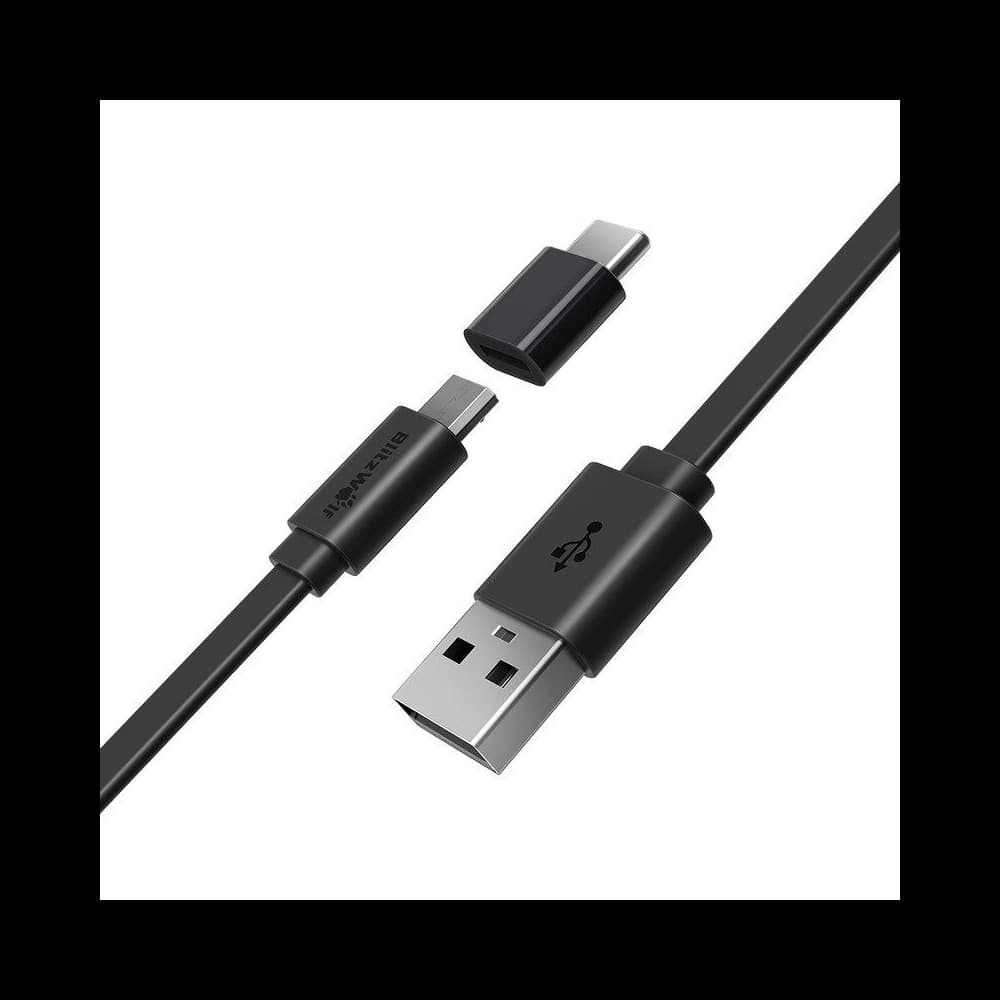 BlitzWolf Micro USB Kabel + USB-C Adapter BW-MT2 2A 0.5m - 1
