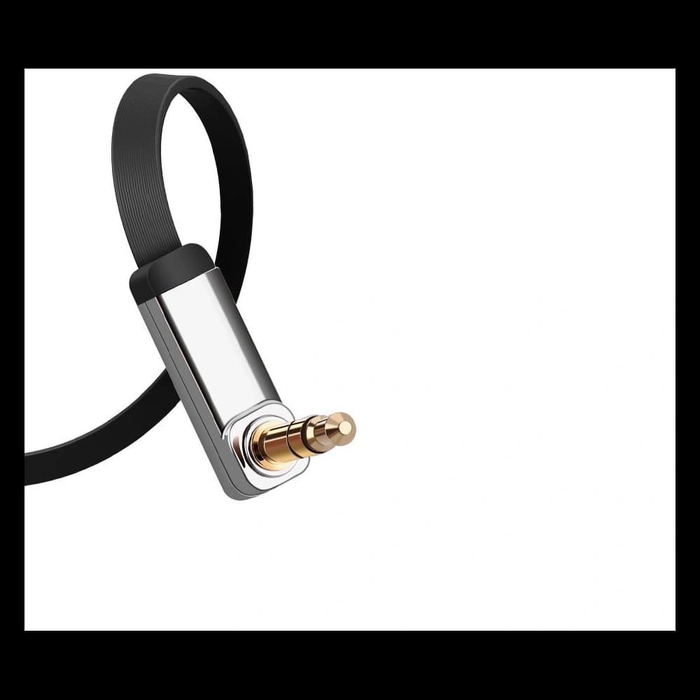 Plochý úhlový audio kabel UGREEN AV119 AUX mini jack 3,5 mm 0,5 m černý - 11