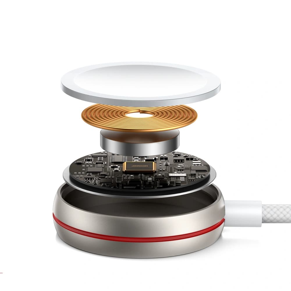 Kábel 2w1 Joyroom S-IW011 USB-C / Lightning, indukciós töltő Apple Watch-hoz 1.5m fehér - 7