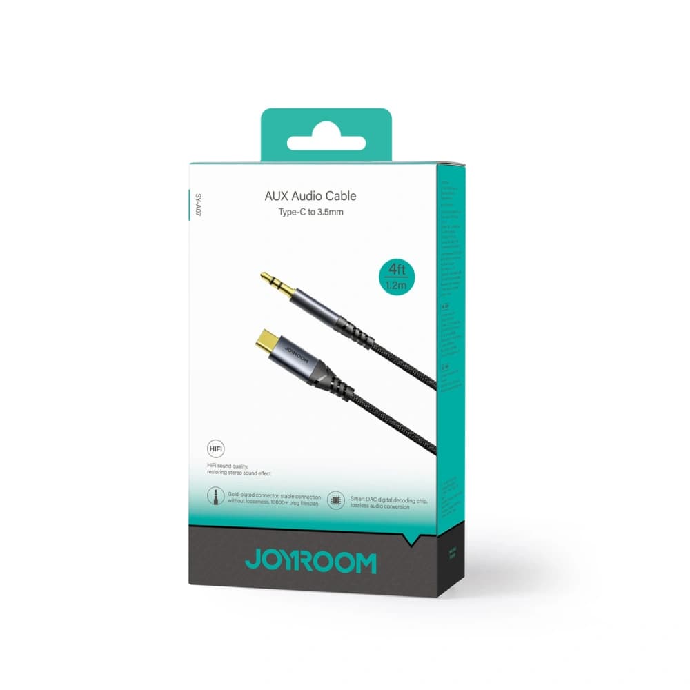 Joyroom SY-A07 cable USB-C / AUX mini jack 3.5mm 1.2m black - 5
