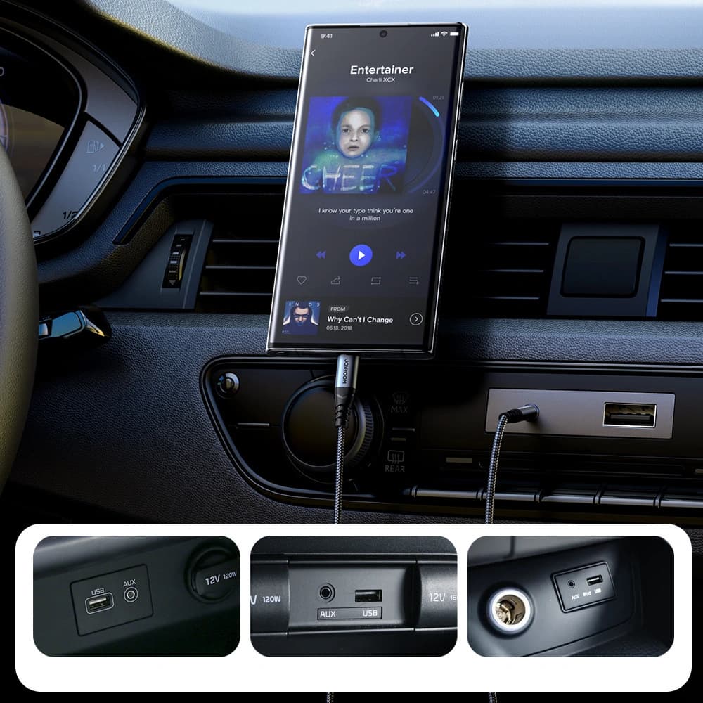 Joyroom SY-A07 cable USB-C / AUX mini jack 3.5mm 1.2m black - 13