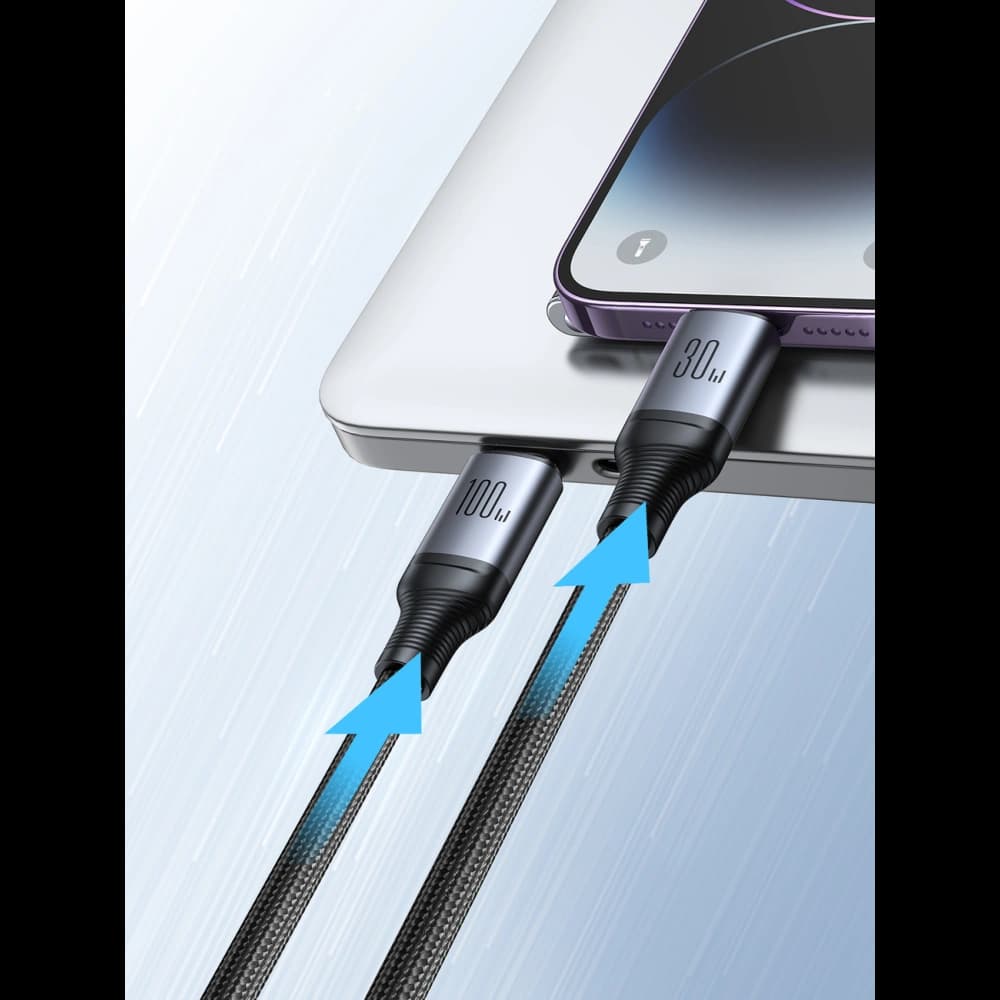 Kabel 2w1 Joyroom Speedy Series SA21-1T2 USB-C / USB-C, Lightning 100W 1.5m černý - 3