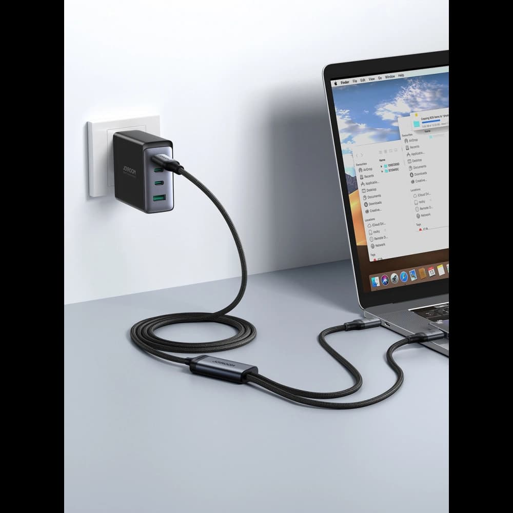 Kabel 2w1 Joyroom Speedy Series SA21-1T2 USB-C / USB-C, Lightning 100W 1.5m černý - 9