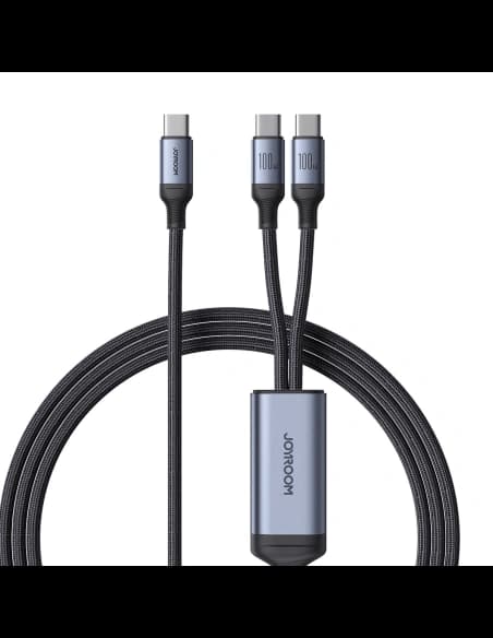 Joyroom 1.5m Cablu 2-in-1 Speedy Series SA21-1T2 USB-C / 2xUSB-C 100W negru