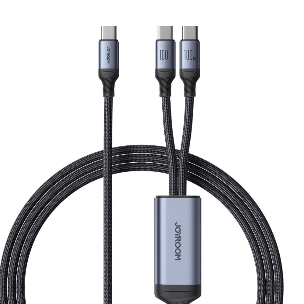 Joyroom Speedy Series SA21-1T2 2in1 cable USB-C / 2xUSB-C 100W 1.5m black - 1