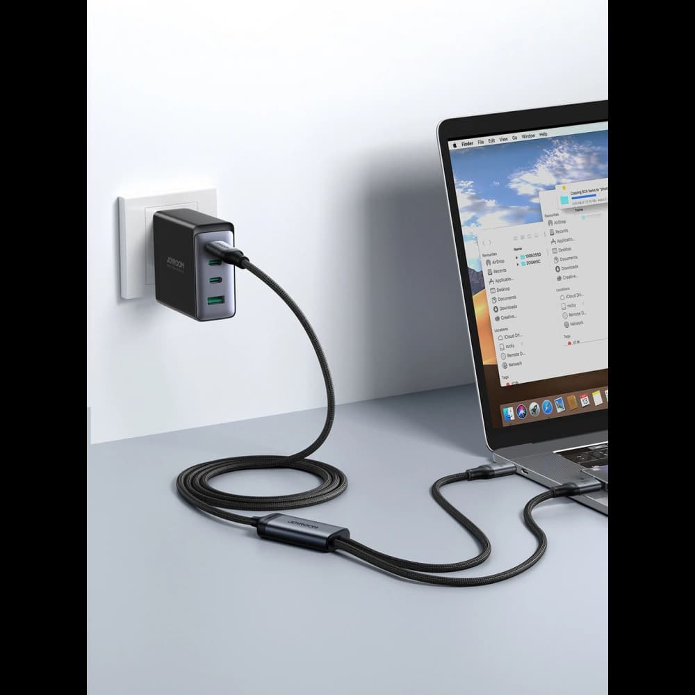 Joyroom Speedy Series SA21-1T2 2in1 cable USB-C / 2xUSB-C 100W 1.5m black - 13