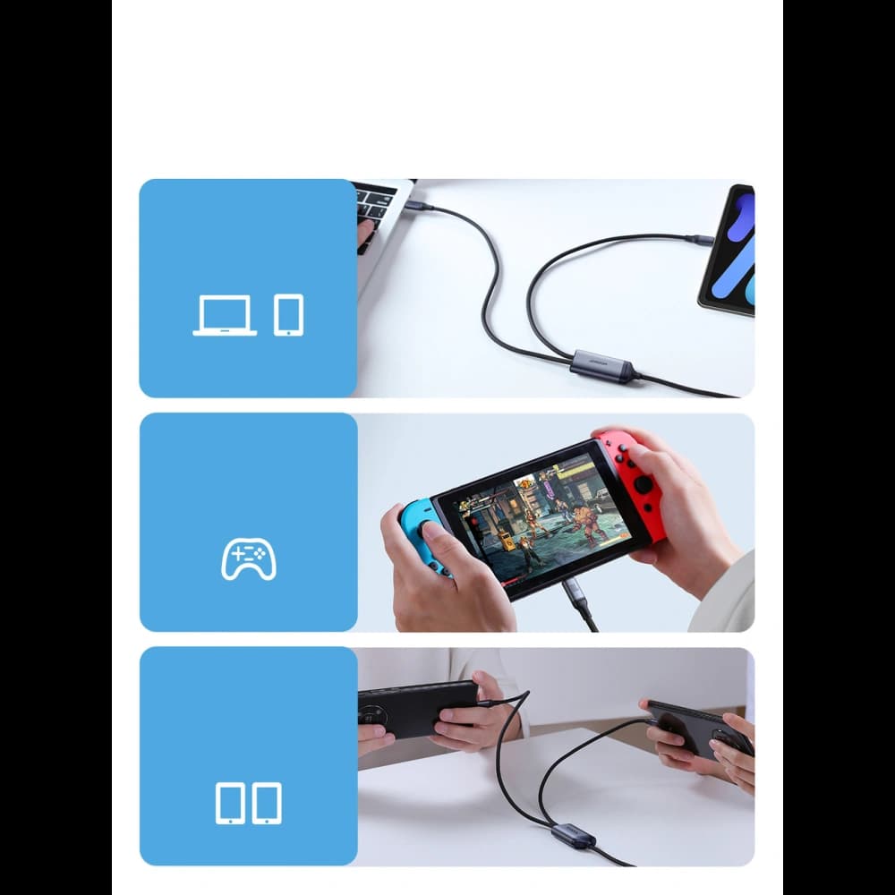 Joyroom Speedy Series SA21-1T2 2in1 cable USB-C / 2xUSB-C 100W 1.5m black - 14