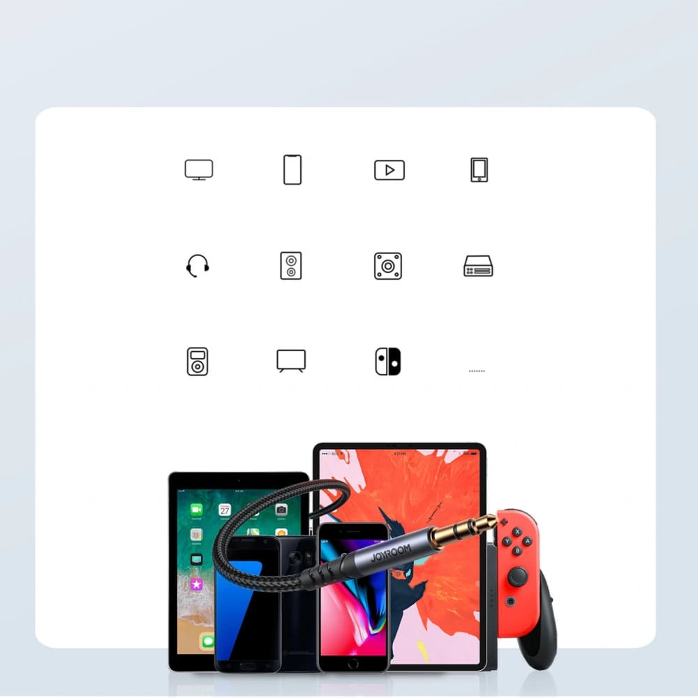 Joyroom SY-A08 cable mini jack 3.5mm / AUX mini jack 3.5mm 1.2m black - 13