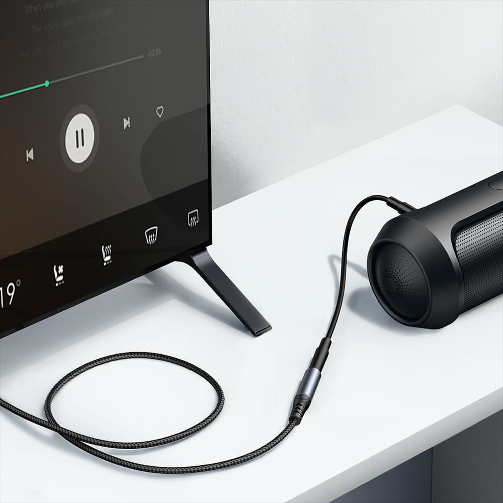 Joyroom SY-A09 cable mini jack 3.5mm female / AUX mini jack 3.5mm male 1.2 m black - 9