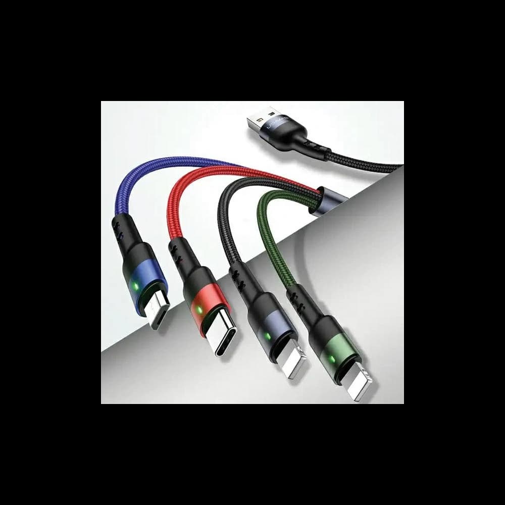 Kabel 4w1 USAMS US-SJ317 USB-A / microUSB, USB-C, 2xLightning Fast Charge 2A 1.2m - 1