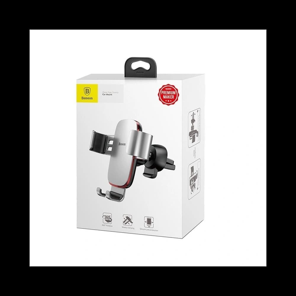 Gravitációs tartó Baseus autós rácsra (ezüst) - 7