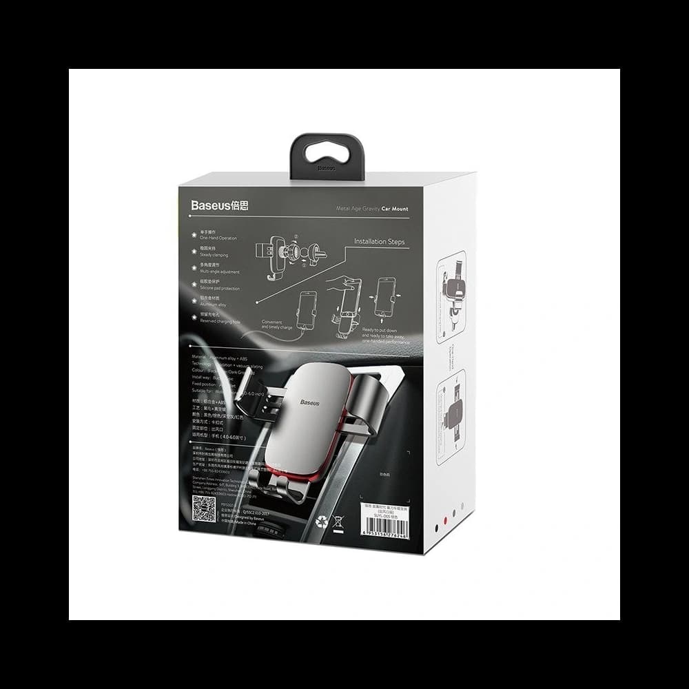 Gravitációs tartó Baseus autós rácsra (ezüst) - 8