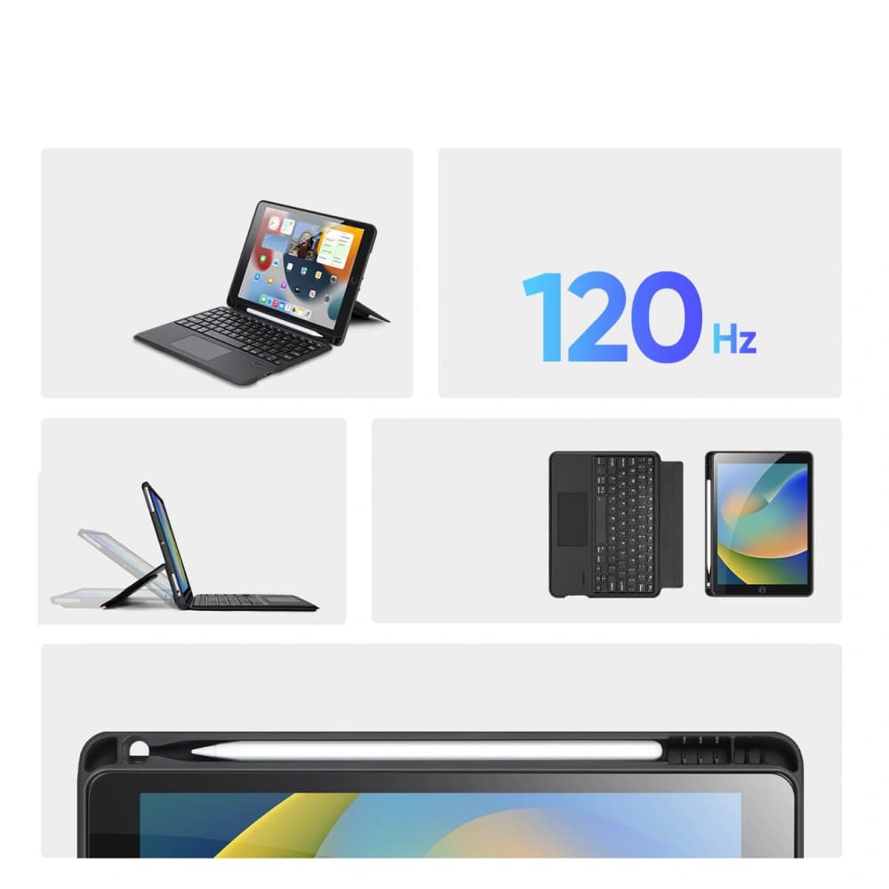 Etui s klávesnicí Dux Ducis DK Apple iPad 10.2 (7., 8. a 9. generace)/iPad Air 10.5 (3. generace) /iPad Pro 10.5 (2. generace) černé - 9