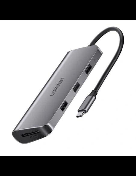Adapter UGREEN 8in1 USB-C to HDMI 4K, 3x USB 3.0, Typ-C, RJ45, SD, Micro SD
