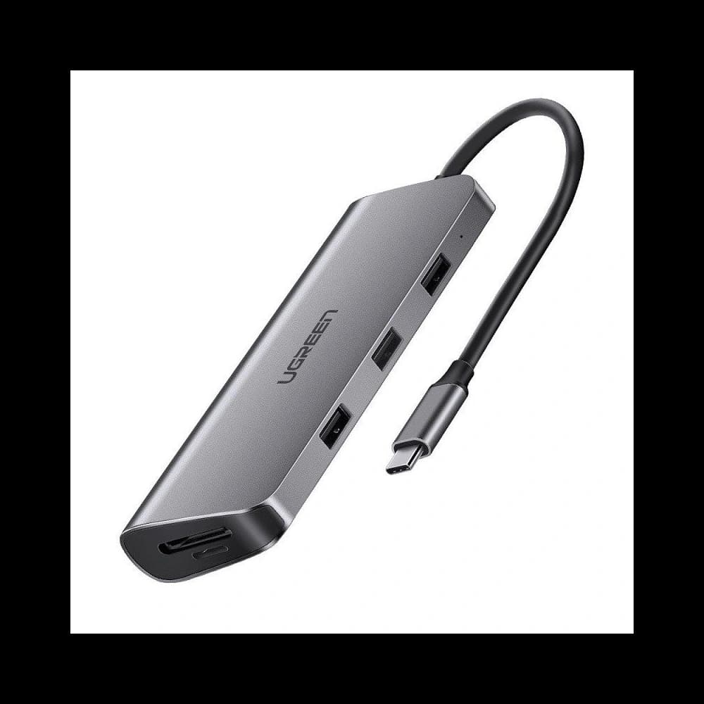 Adapter UGREEN 8in1 USB-C to HDMI 4K, 3x USB 3.0, Typ-C, RJ45, SD, Micro SD - 1