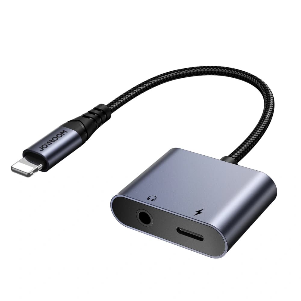 Joyroom 3.5mm Adaptor DAC 2in1 SY-L01 Lightning / Lightning, mini jack negru - 1