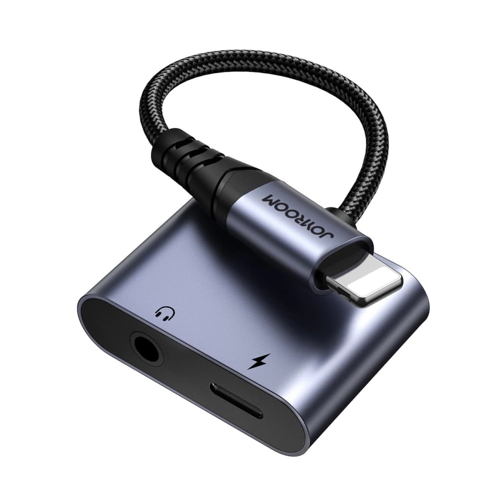 Joyroom 3.5mm Adaptor DAC 2in1 SY-L01 Lightning / Lightning, mini jack negru - 3