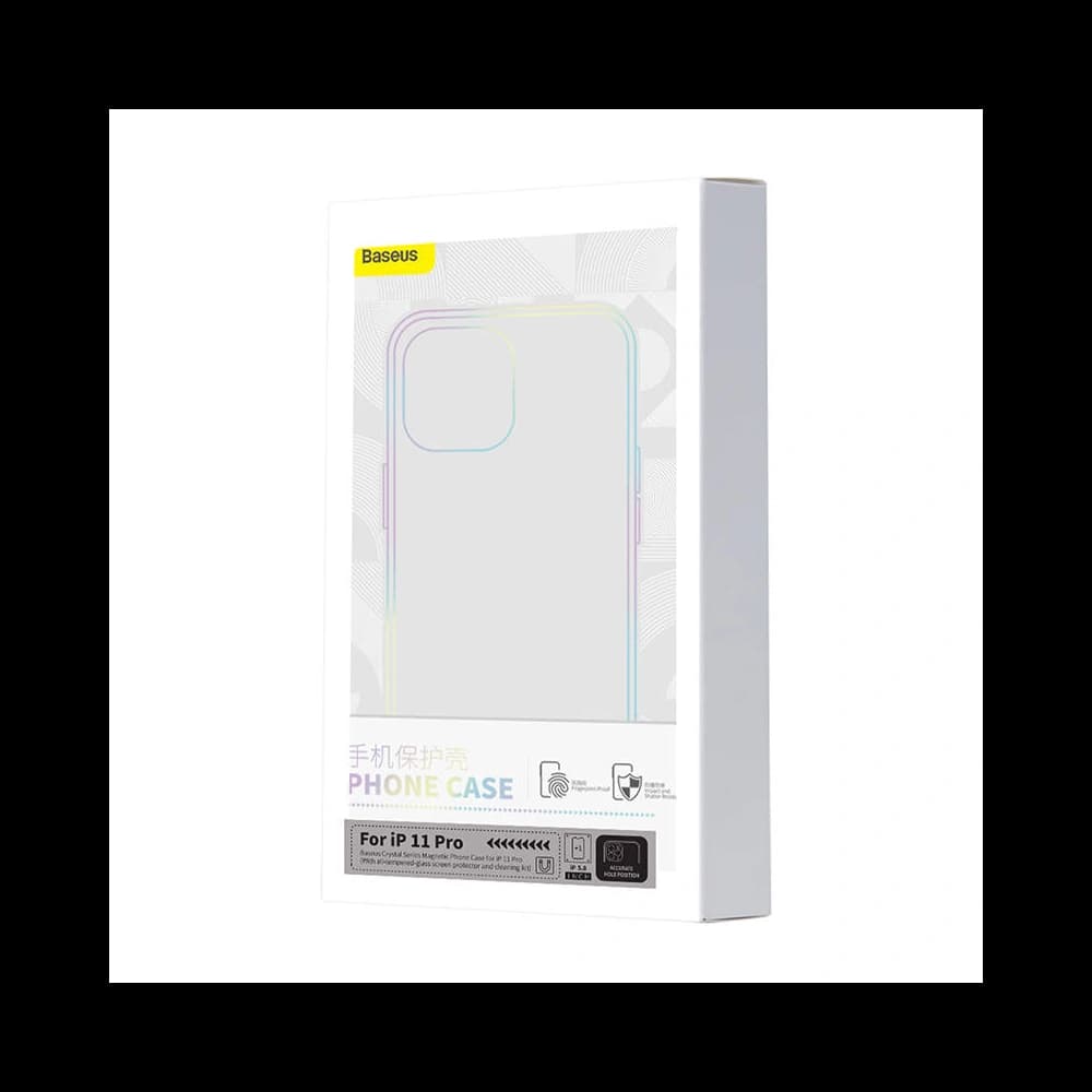 Baseus Apple Carcasă Magnetic Crystal Clear iPhone 11 Pro (transparent) + sticlă temperată + kit de curățare - 7