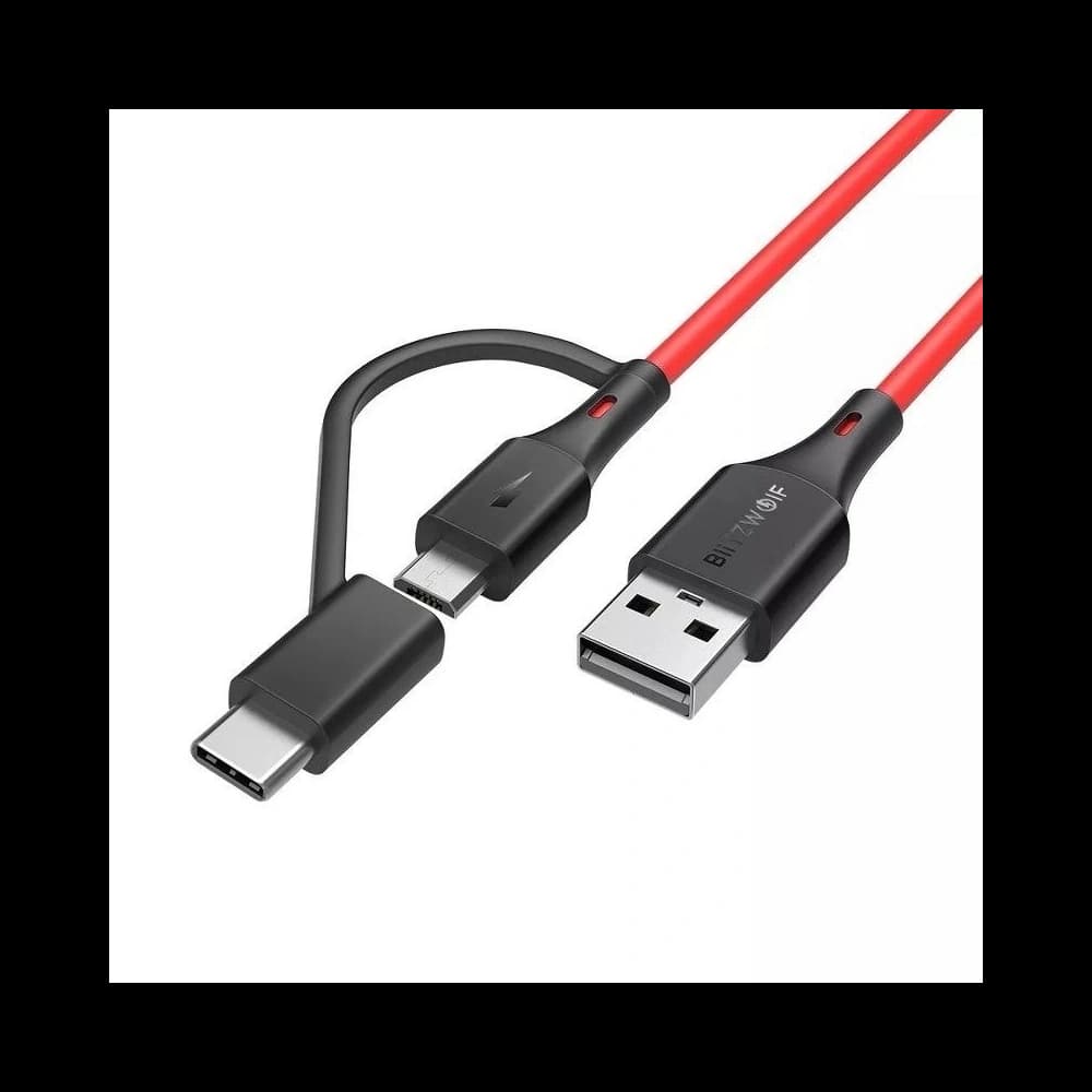 Kabel Micro USB + adaptor USB-C BlitzWolf BW-MT3 3A 0,91m - 6