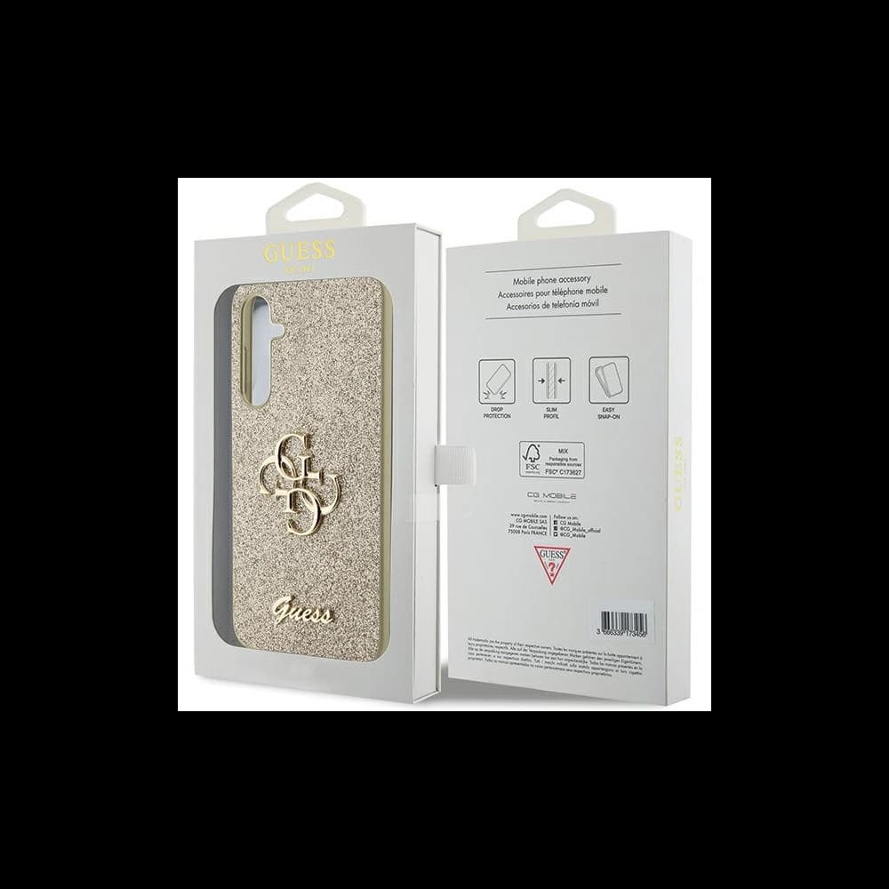 Guess GUHCS23FEHG4SGD Samsung Galaxy S23 FE hardcase Glitter Script Big 4G gold - 7