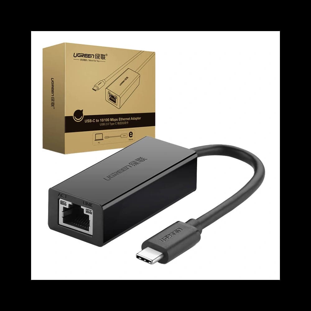 UGREEN 30287 USB-C / RJ45 Ethernet 10/100 Mbps fekete külső adapter - 4