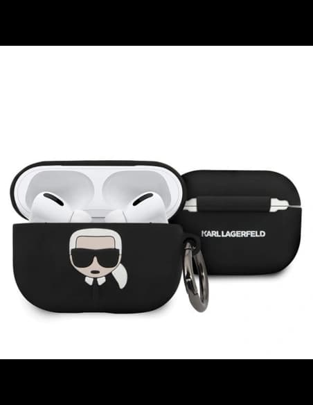 Karl Lagerfeld KLACAPSILGLBK kryt na AirPods Pro černý/black silikon Ikonik