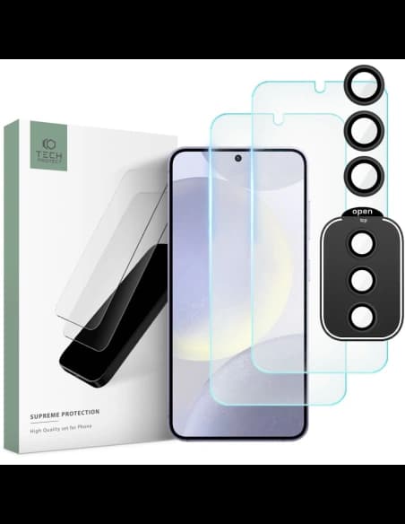 Edzett üveg Tech-Protect Supreme Set Samsung Galaxy S24 Clear [2+1 PACK]