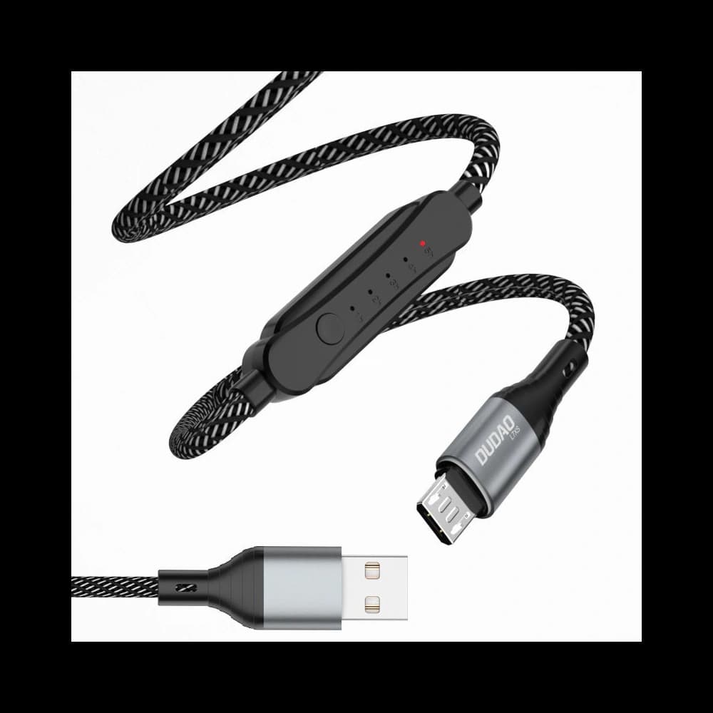 Kabel mit Timer Dudao L7xsM USB-A / microUSB 5A 1m schwarz - 1
