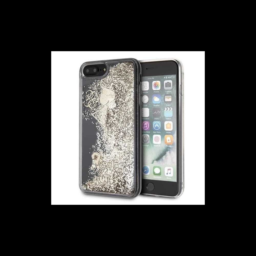 Guess GUHCI8LGLHFLGO iPhone 7/8 Plus gold hard case Glitter Hearts - 1