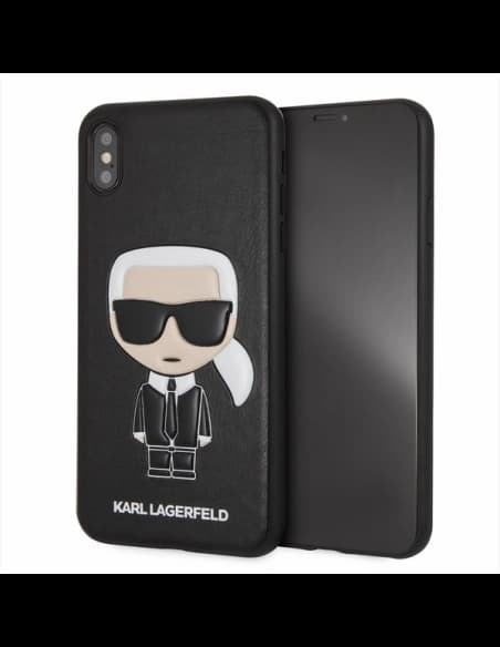 Karl Lagerfeld KLHCI65IKPUBK iPhone Xs Max hardcase black Iconic Karl Embossed