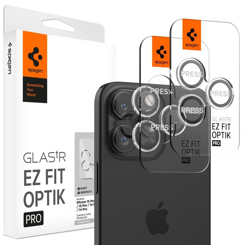 Edzett üveg Spigen Optik.tr ez Fit Camera Protector Apple iPhone 14 Pro / 14 Pro Max / 15 Pro / 15 Pro Max / 16 Pro / 16 Pro Max / 17 Pro / 17 Pro Max Crystal Clear [2 PACK] - 1