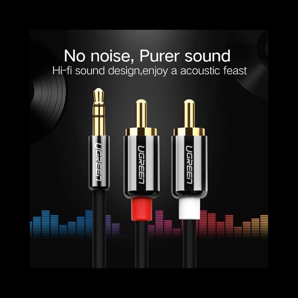 UGREEN 1m 3,5mm Jack - 2RCA (Cinch) kábel - 5