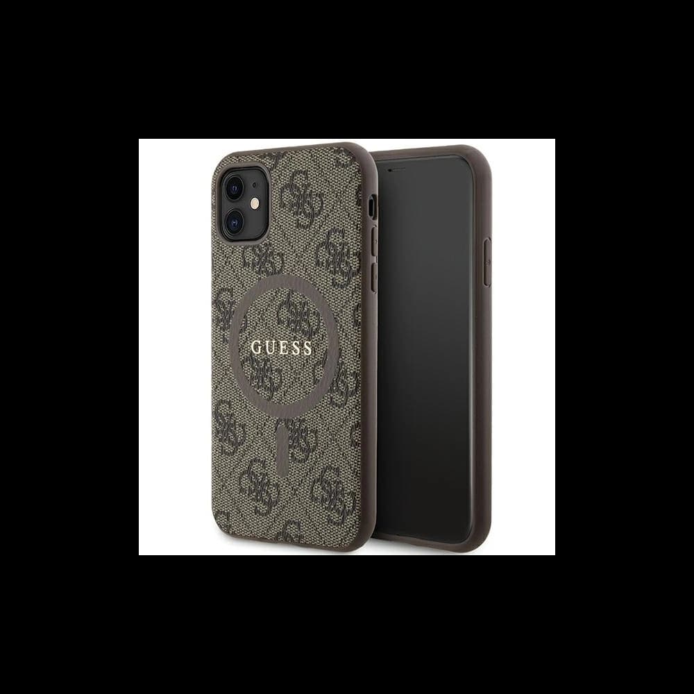 Etui Guess GUHMN61G4GFRW Apple iPhone 11 / XR hardcase 4G Collection Leather Metal Logo MagSafe hnědý/brown - 1