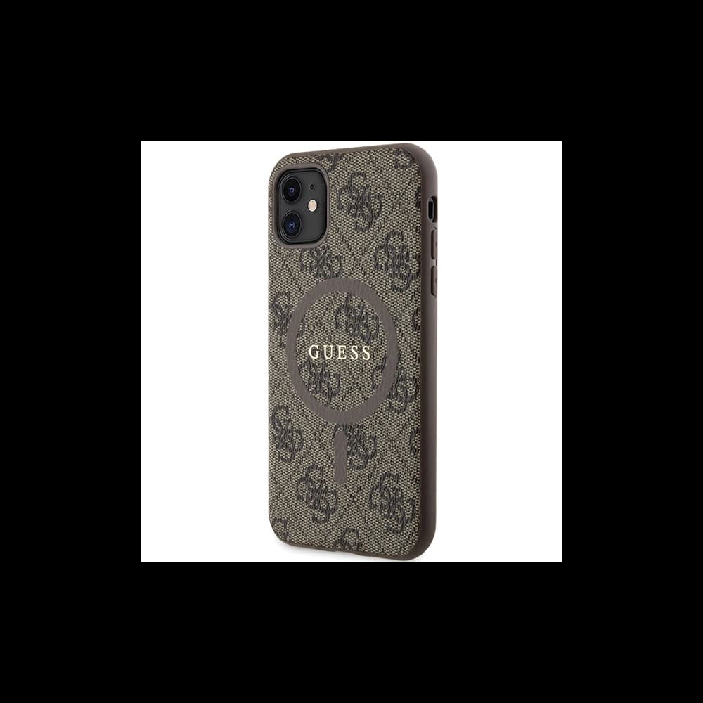 Etui Guess GUHMN61G4GFRW Apple iPhone 11 / XR hardcase 4G Collection Leather Metal Logo MagSafe hnědý/brown - 2