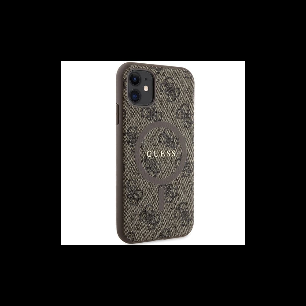 Etui Guess GUHMN61G4GFRW Apple iPhone 11 / XR hardcase 4G Collection Leather Metal Logo MagSafe hnědý/brown - 4