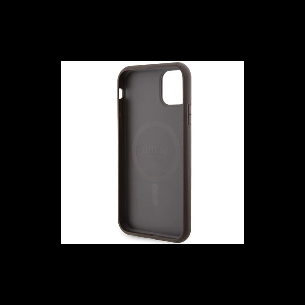 Etui Guess GUHMN61G4GFRW Apple iPhone 11 / XR hardcase 4G Collection Leather Metal Logo MagSafe hnědý/brown - 7