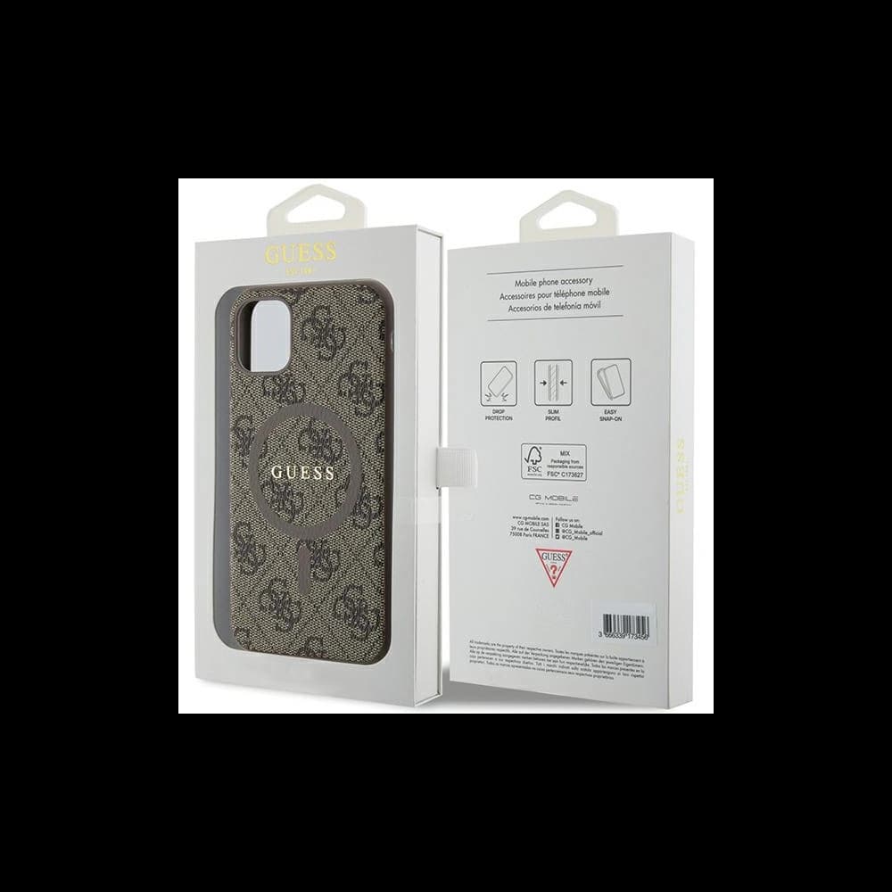 Etui Guess GUHMN61G4GFRW Apple iPhone 11 / XR hardcase 4G Collection Leather Metal Logo MagSafe hnědý/brown - 8