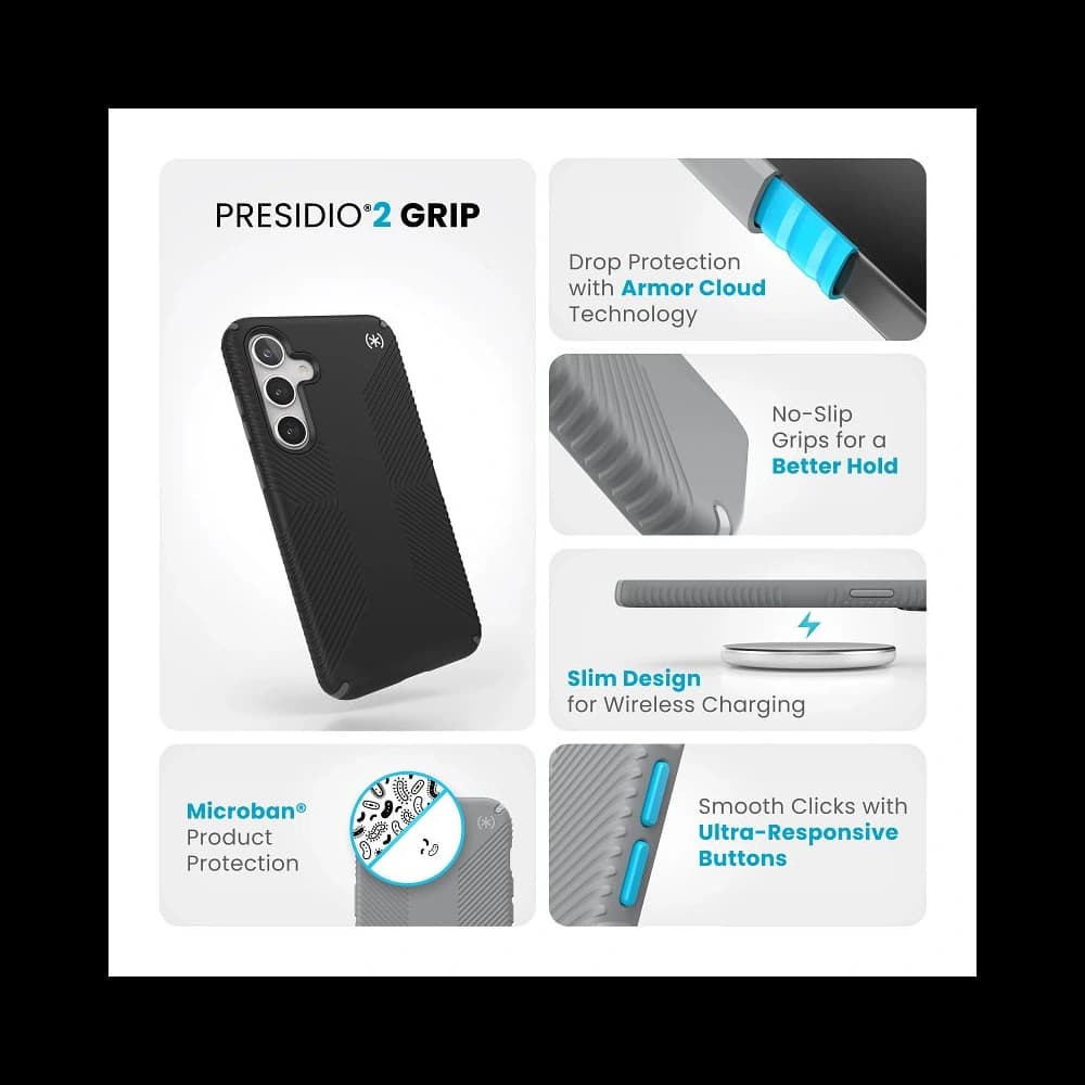 Etui Speck Presidio2 Grip Samsung Galaxy S24+ Plus negru/gri ardezie/alb - 7