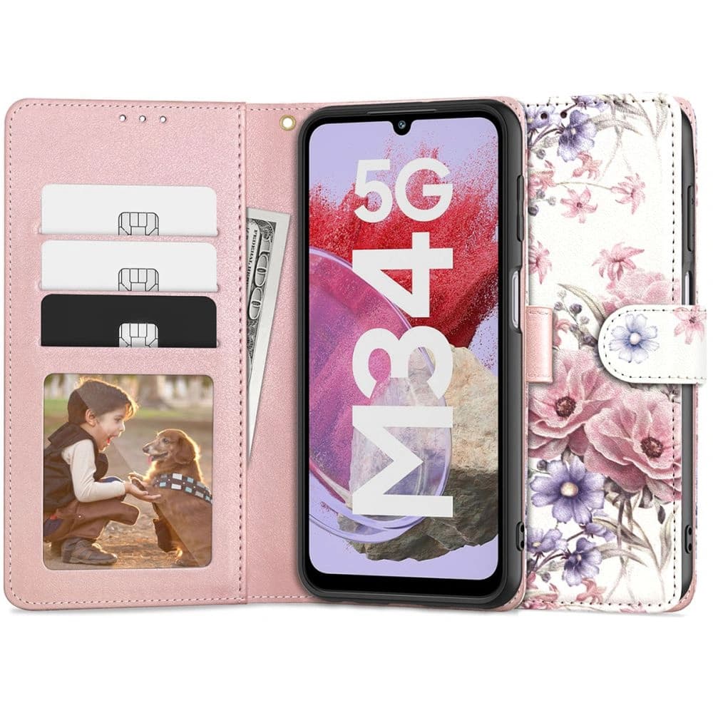 Case Tech-Protect Wallet Samsung Galaxy M34 5G Blossom Flower - 1