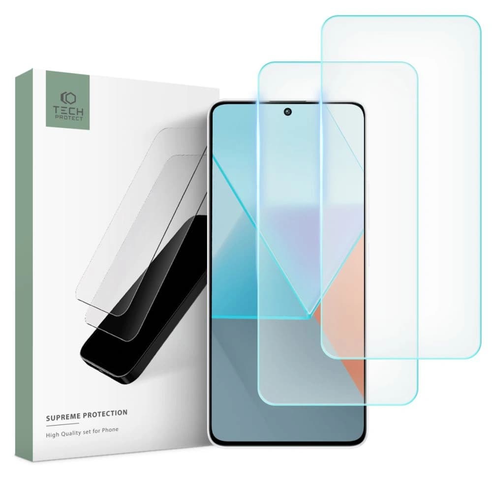 Tvrzené sklo Tech-Protect Supreme Set Xiaomi Redmi Note 13 / 13 Pro / 4G / 5G Clear [2 PACK] - 1