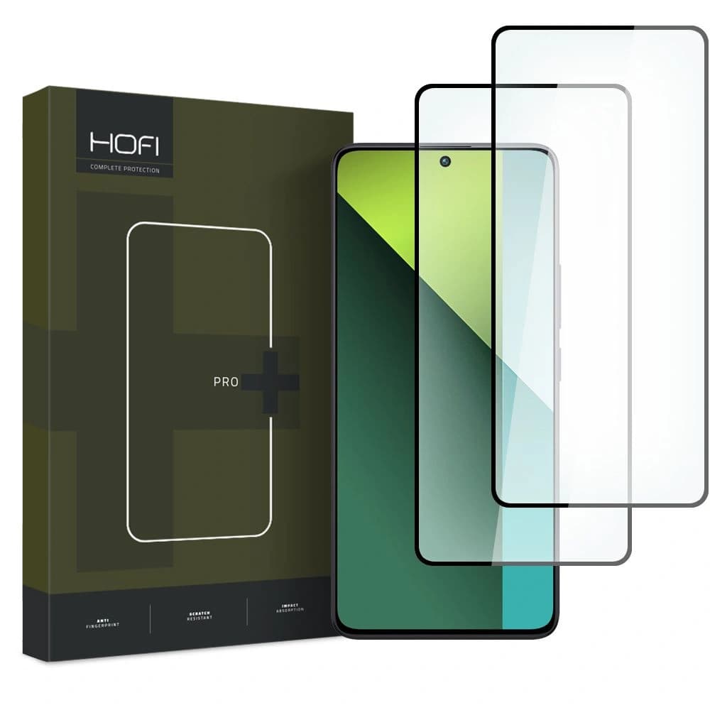 Edzett üveg Hofi Glass Pro+ Xiaomi Redmi Note 13 5G / 13 Pro 4G / 5G Fekete [2 PACK] - 1
