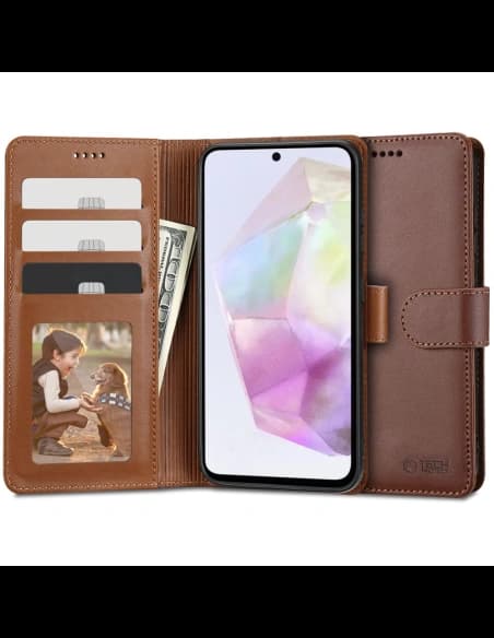 Case Tech-Protect Wallet Samsung Galaxy A35 5G Braun