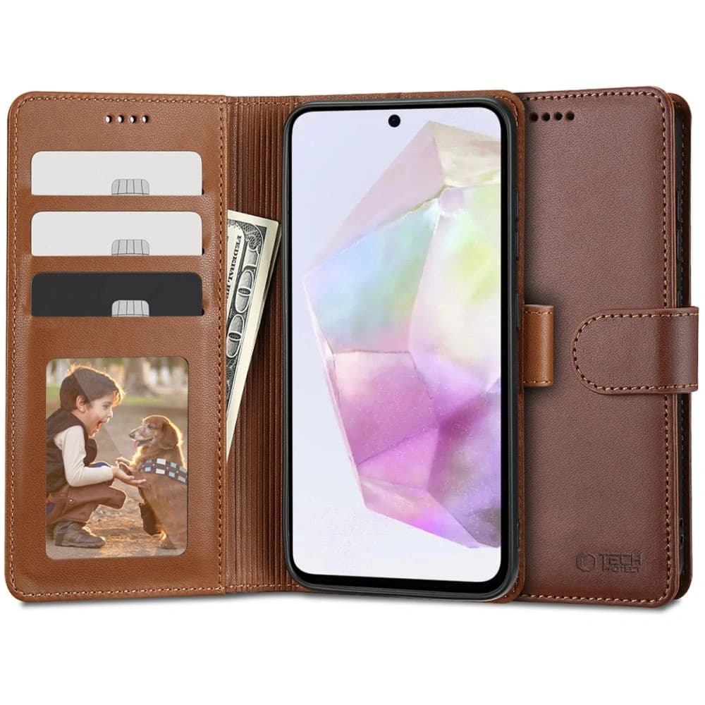 Case Tech-Protect Wallet Samsung Galaxy A35 5G Braun - 1